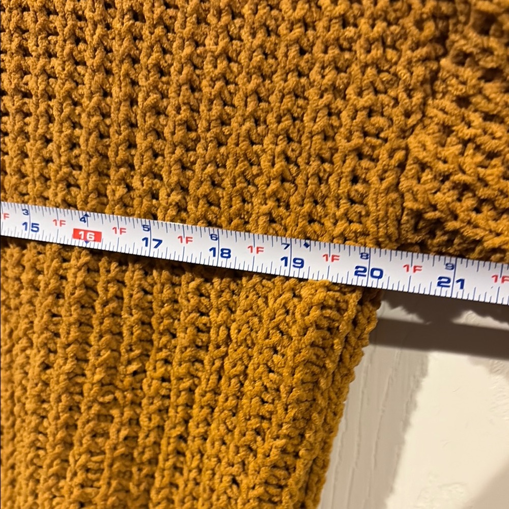 SO Women's Soft Mustard Open-Stitch Crewneck Sweater - Picture 4 of 5
